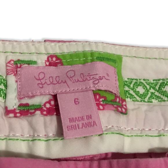 Lilly Pulitzer Pink Bermuda Long Chino Shorts 6 - Picture 3 of 5